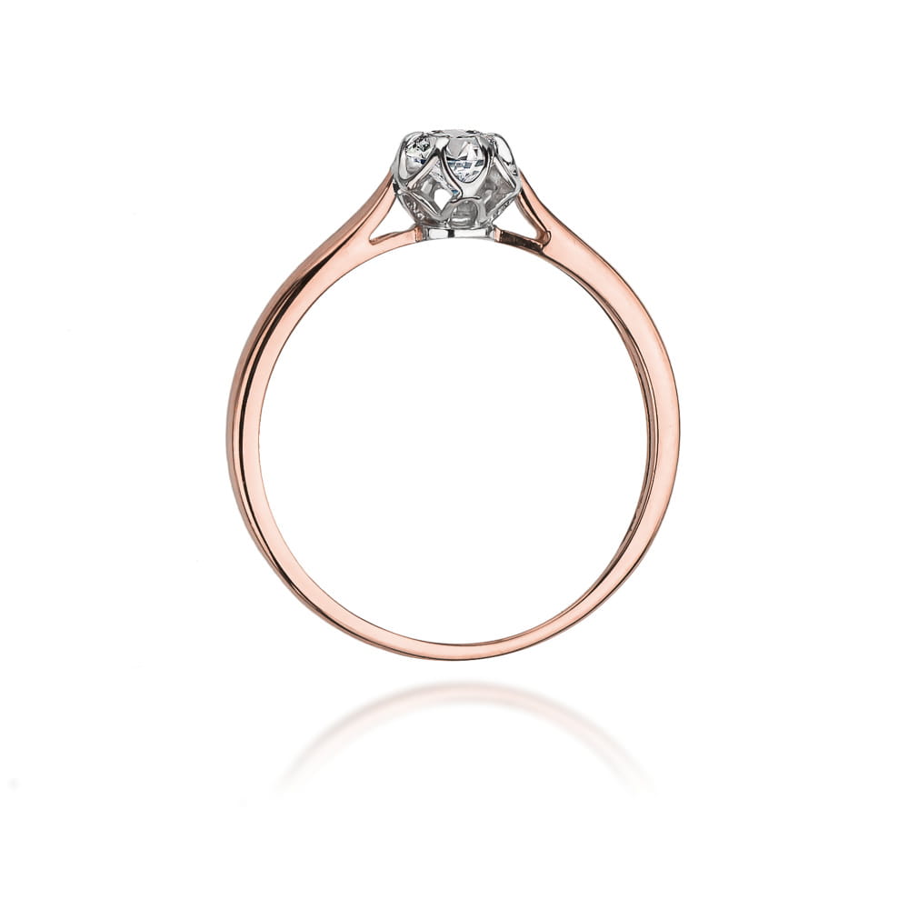 Pierścionek Diament 0,15ct różowe złoto 3 Pierścionek Diament 0,15ct różowe złoto - obrazek 3
