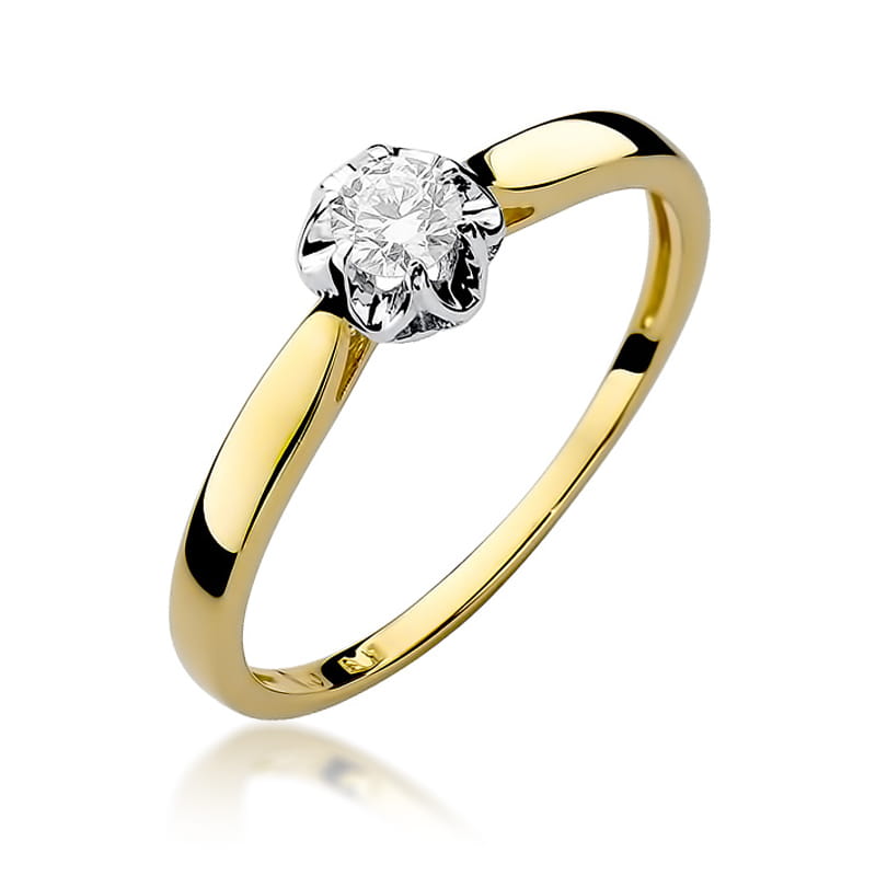 Pierścionek Diament 0,15ct żółte złoto 1 Pierścionek W062 Diament 0