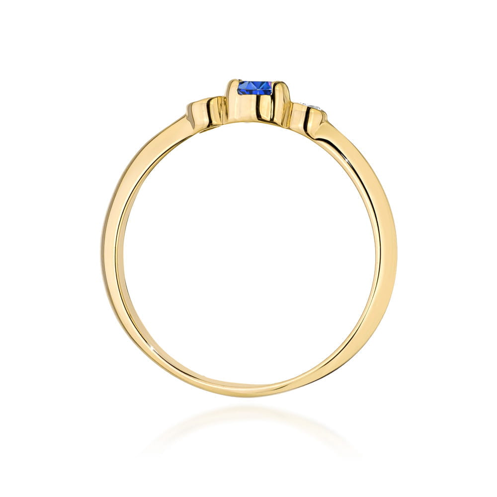 Pierścionek Szafir 0,15ct żółte złoto 3 Pierścionek Szafir 0,15ct żółte złoto - obrazek 3