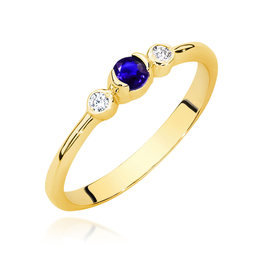 Pierścionek Szafir 0,15ct żółte złoto 1 Pierścionek W0620 Szafir 0