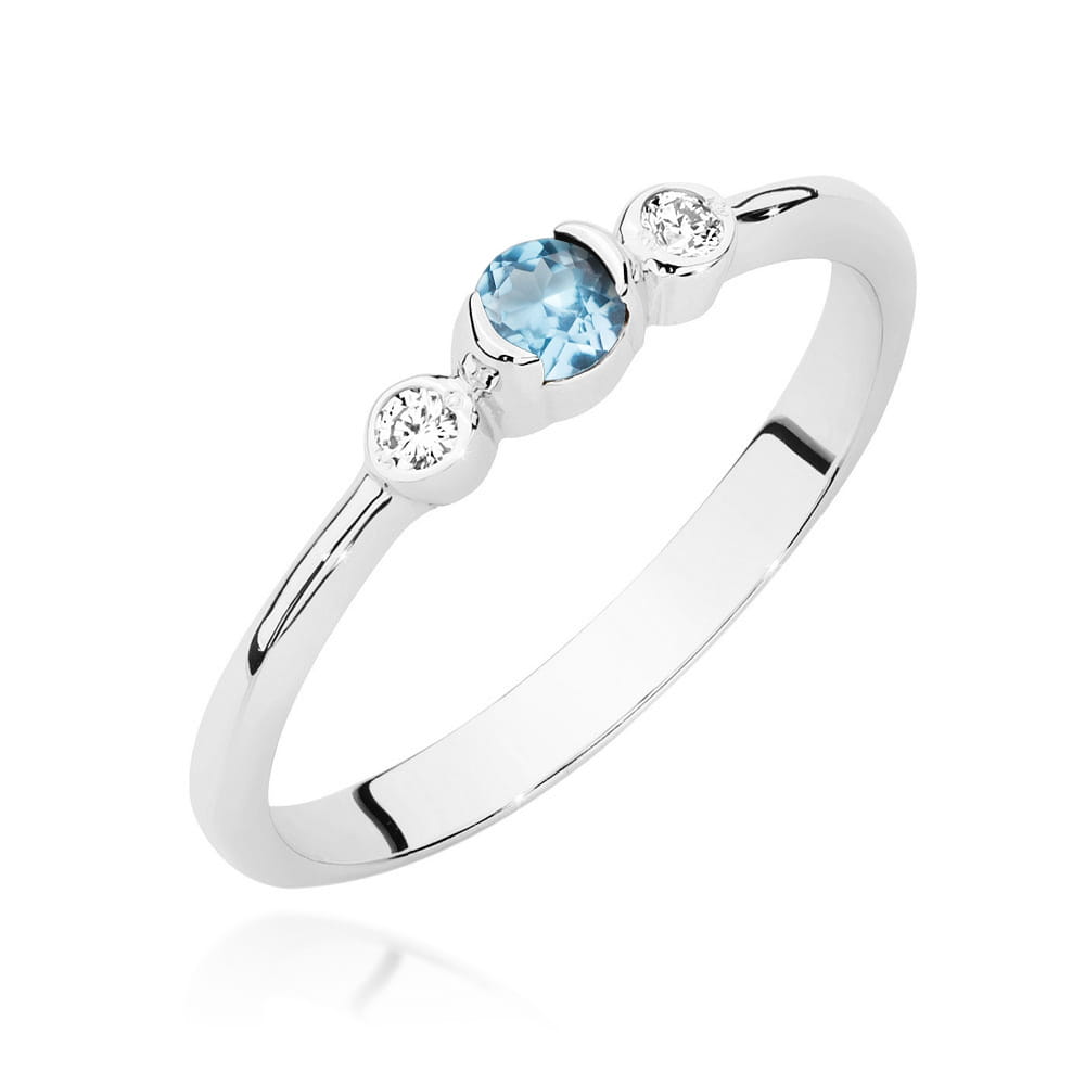 Pierścionek Topaz 0,15ct białe złoto 1 Pierścionek W0620 Topaz 0