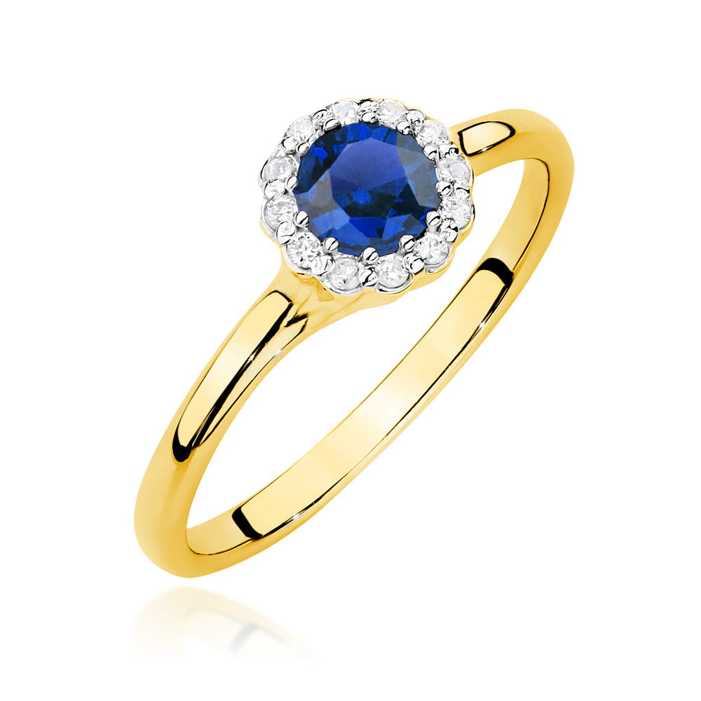Pierścionek Szafir 0,50ct żółte złoto 1 Pierścionek W0622 Szafir 0