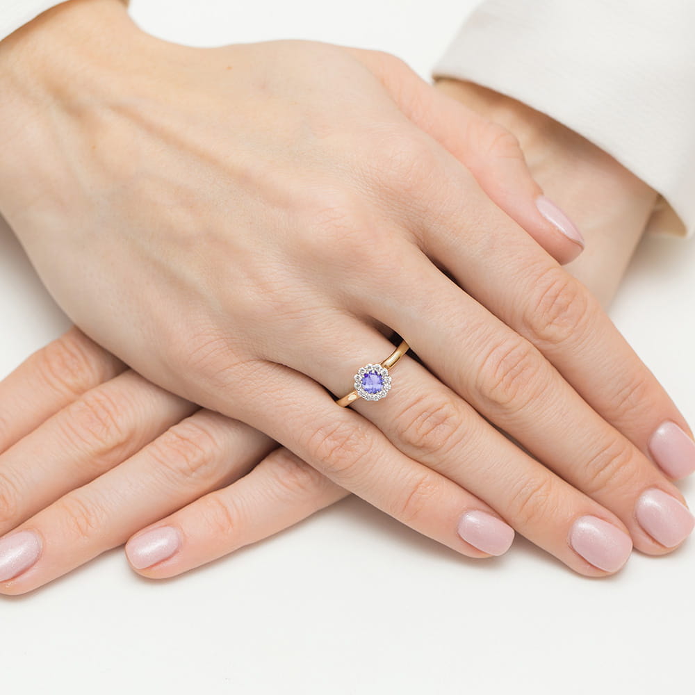 Pierścionek Tanzanit 0,50ct żółte złoto 4 Pierścionek Tanzanit 0,50ct żółte złoto - obrazek 4