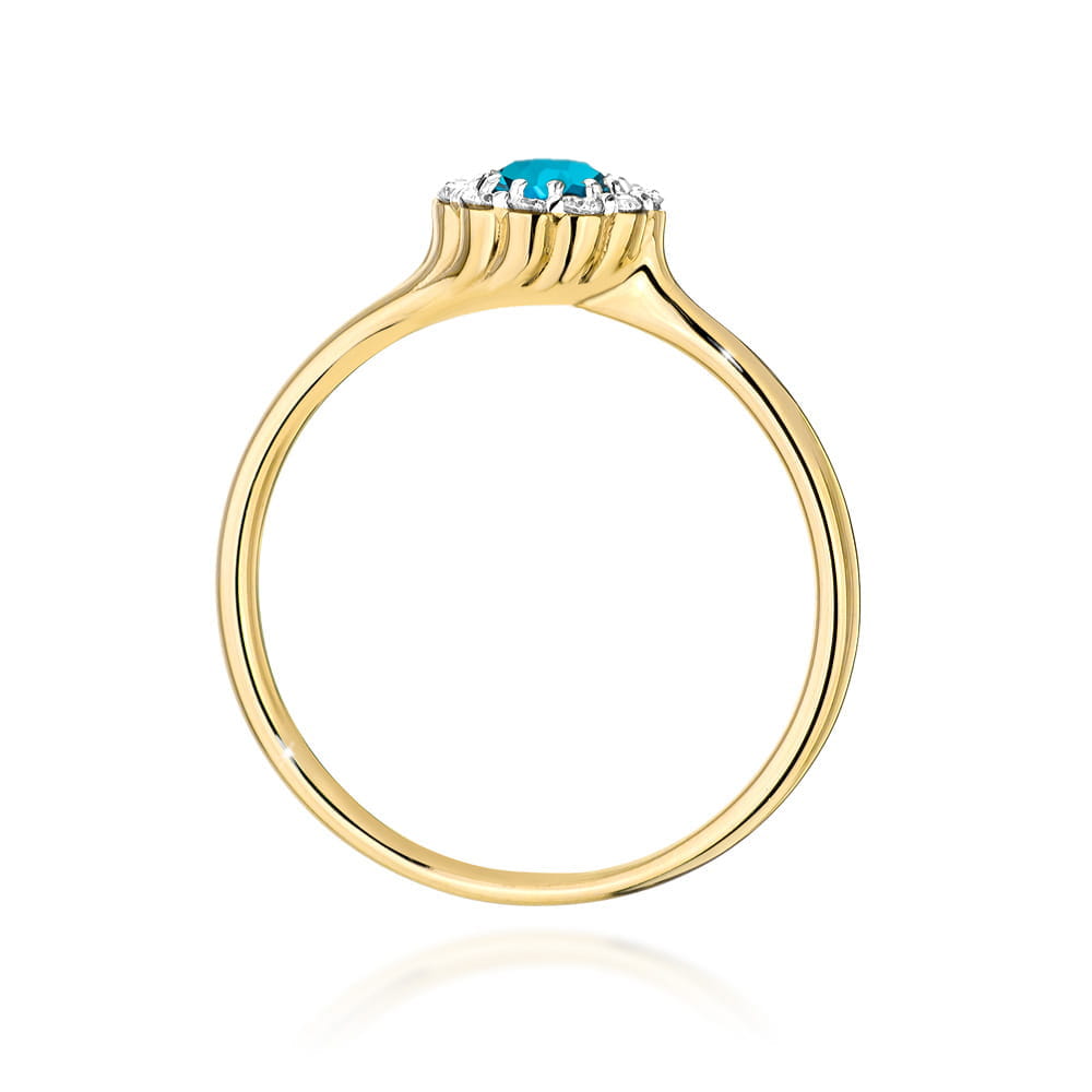 Pierścionek Topaz London Blue 0,50ct żółte złoto 3 Pierścionek Topaz London Blue 0,50ct żółte złoto - obrazek 3