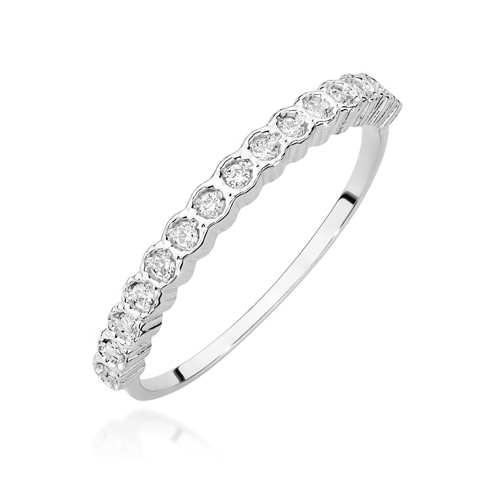 Pierścionek z diamentami białe złoto 1 Pierścionek W0634 z diamentami białe złoto Jubiler Kraków BigDIAMOND