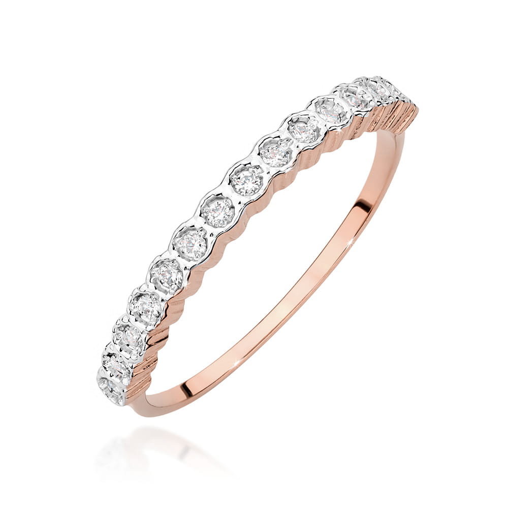 Pierścionek z diamentami różowe złoto 1 Pierścionek W0634 z diamentami różowe złoto Jubiler Kraków BigDIAMOND