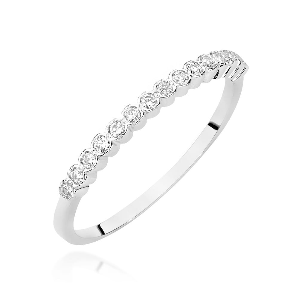 Pierścionek z diamentami białe złoto 1 Pierścionek W0635 z diamentami białe złoto Jubiler Kraków BigDIAMOND