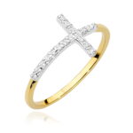 Pierścionek W0636 z diamentami żółte złoto Jubiler Kraków BigDIAMOND