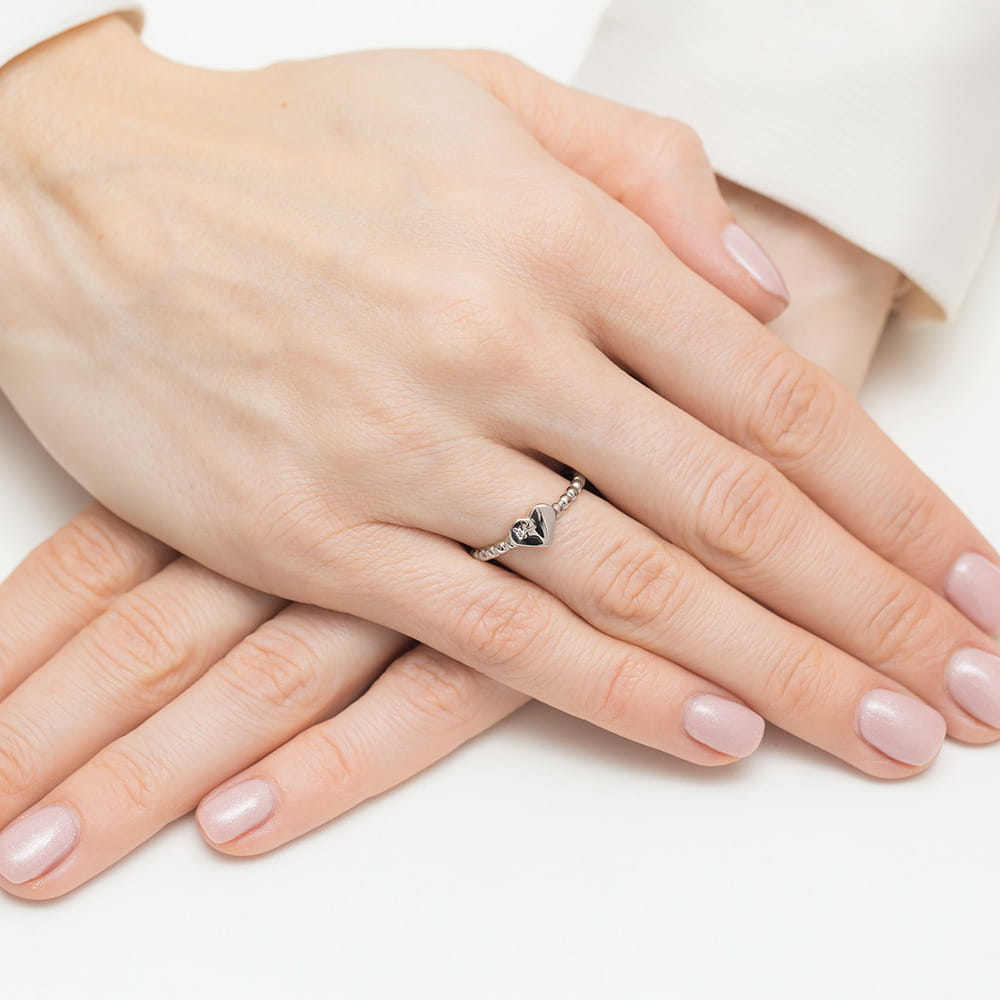 Pierścionek Diament 0,01ct białe złoto 4 Pierścionek Diament 0,01ct białe złoto - obrazek 4