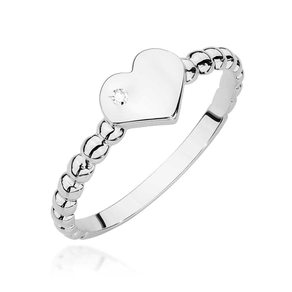 Pierścionek Diament 0,01ct białe złoto 1 Pierścionek W0637 Diament 0
