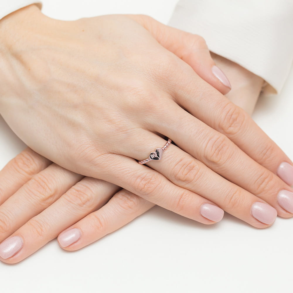 Pierścionek Diament 0,01ct różowe złoto 4 Pierścionek Diament 0,01ct różowe złoto - obrazek 4