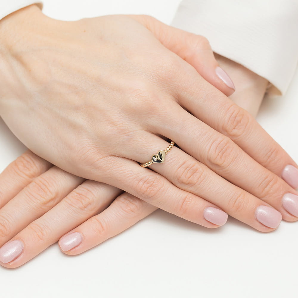 Pierścionek Diament 0,01ct żółte złoto 4 Pierścionek Diament 0,01ct żółte złoto - obrazek 4
