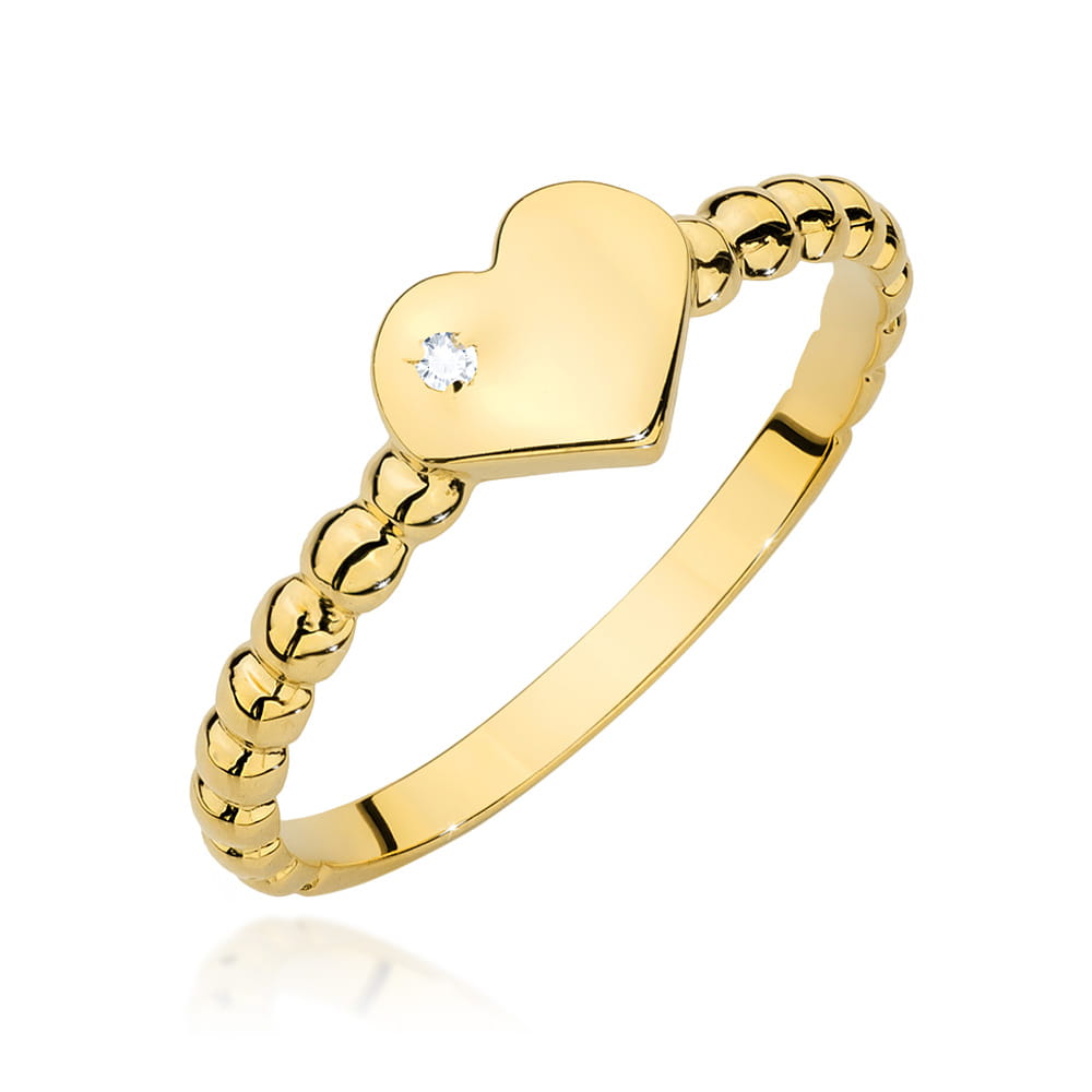 Pierścionek Diament 0,01ct żółte złoto 1 Pierścionek W0637 Diament 0
