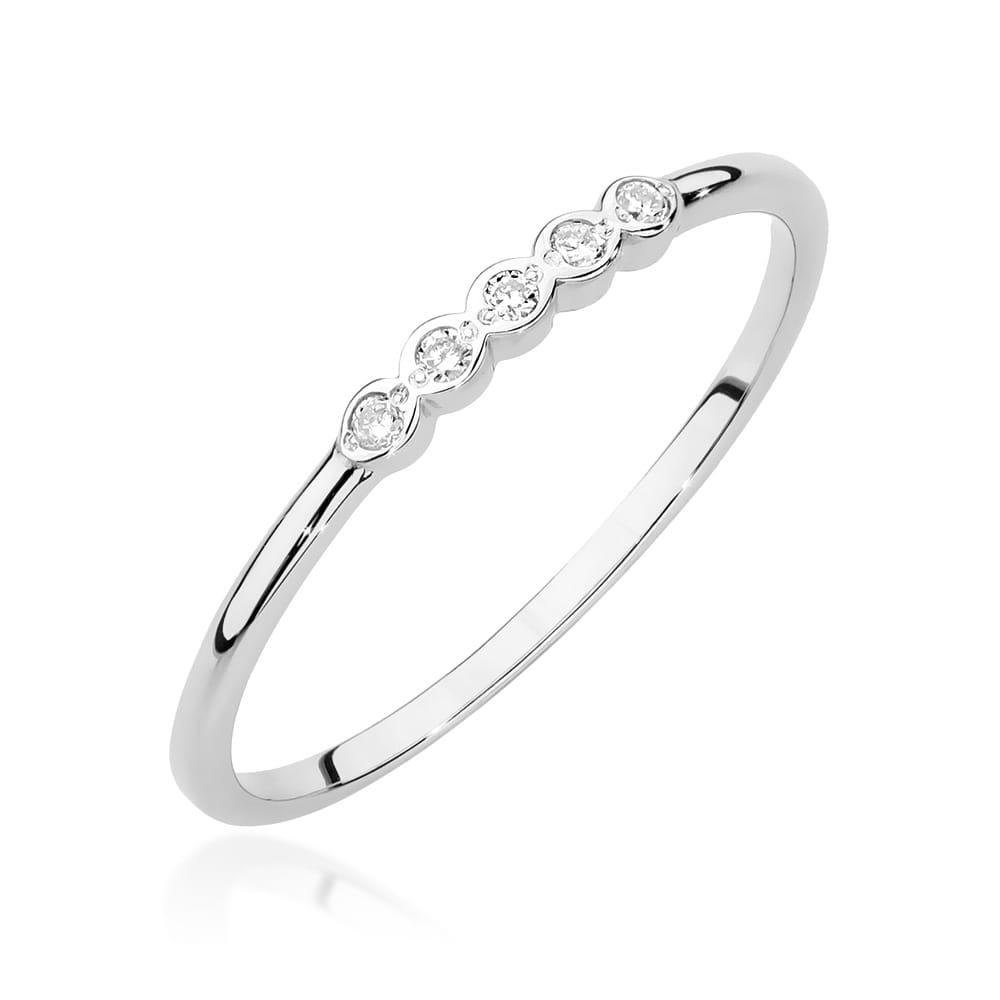 Pierścionek z diamentami białe złoto 1 Pierścionek W0638 z diamentami białe złoto Jubiler Kraków BigDIAMOND