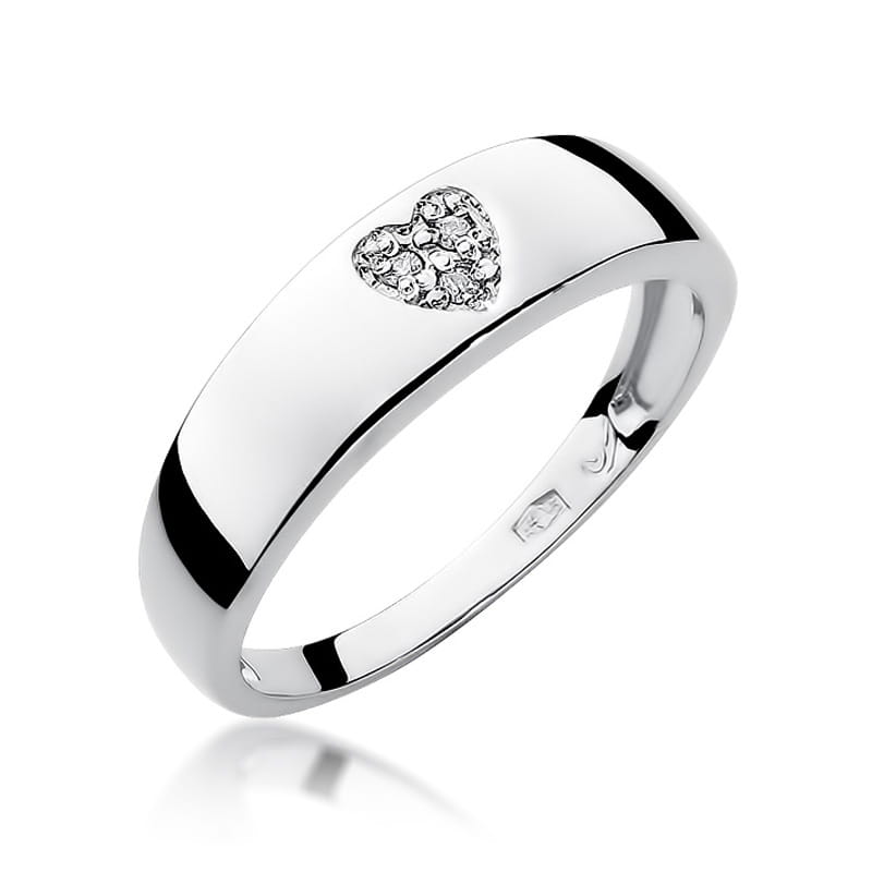 Pierścionek z diamentami białe złoto 1 Pierścionek W064 z diamentami białe złoto Jubiler Kraków BigDIAMOND
