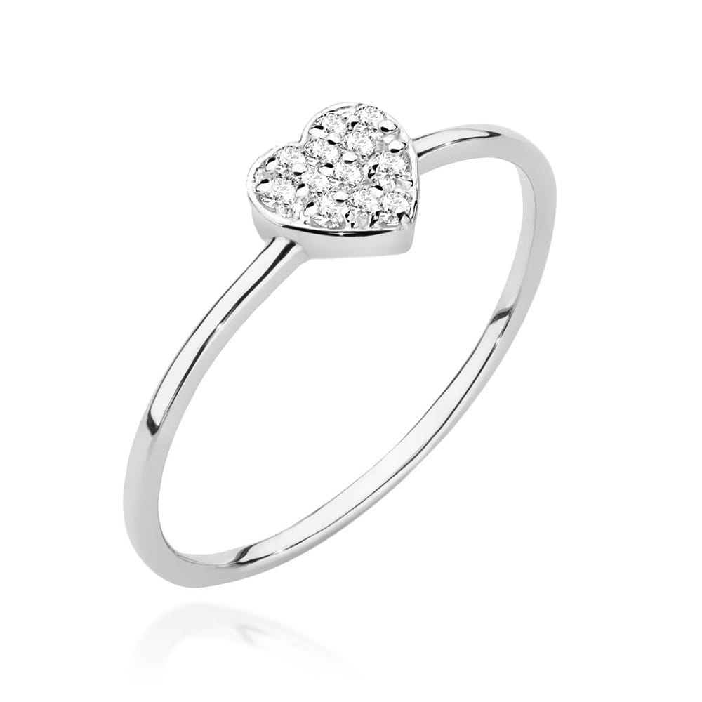 Pierścionek z diamentami białe złoto 1 Pierścionek W0641 z diamentami białe złoto Jubiler Kraków BigDIAMOND