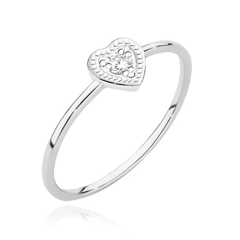 Pierścionek Diament 0,02ct białe złoto 1 Pierścionek W0642 Diament 0