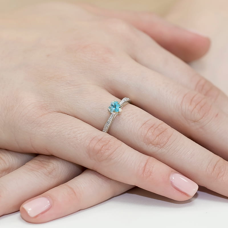 Pierścionek Topaz 0,50ct białe złoto 4 Pierścionek Topaz 0,50ct białe złoto - obrazek 4