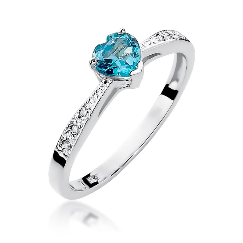 Pierścionek Topaz 0,50ct białe złoto 1 Pierścionek W065 Topaz 0