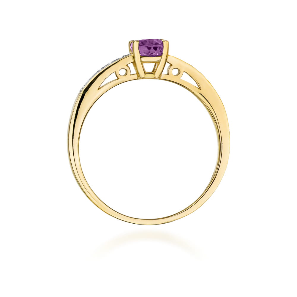 Pierścionek Ametyst 0,50ct żółte złoto 3 Pierścionek Ametyst 0,50ct żółte złoto - obrazek 3