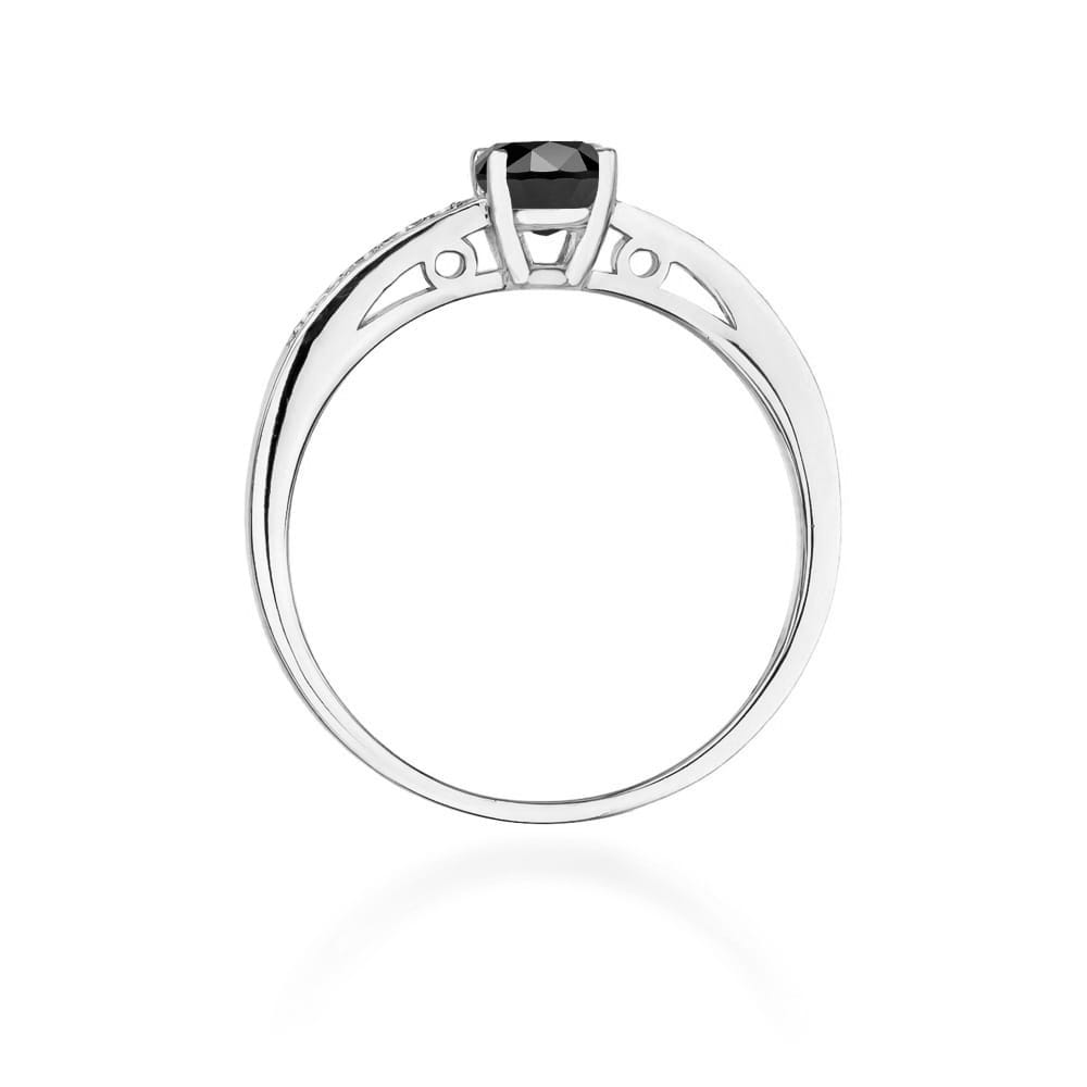 Pierścionek Czarny Diament 0,50ct białe złoto 3 Pierścionek Czarny Diament 0,50ct białe złoto - obrazek 3