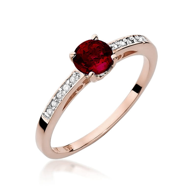 Pierścionek Granat 0,60ct różowe złoto 1 Pierścionek W066 Granat 0