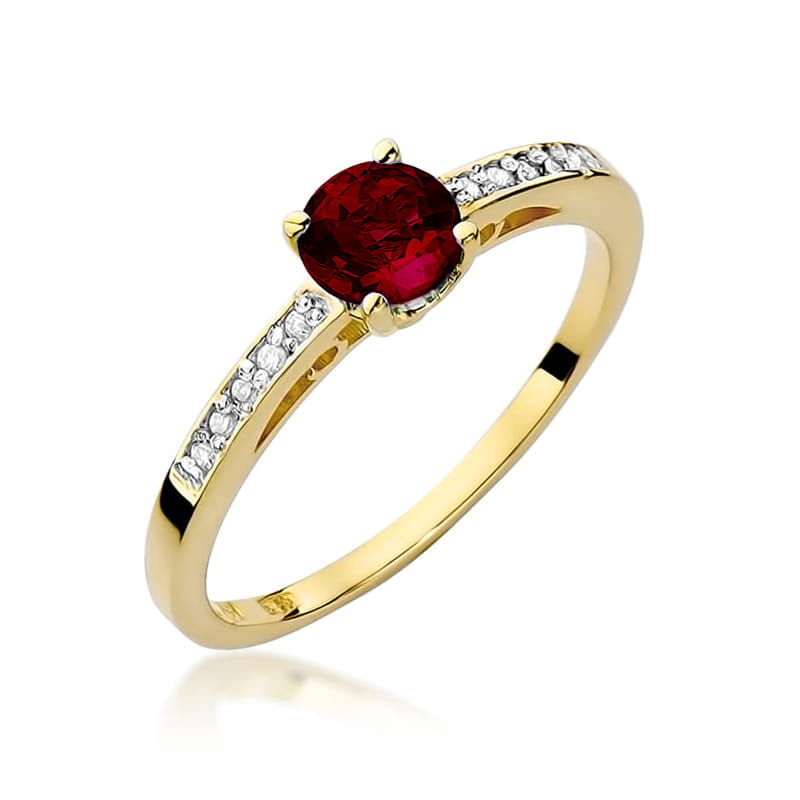 Pierścionek Granat 0,60ct żółte złoto 1 Pierścionek W066 Granat 0
