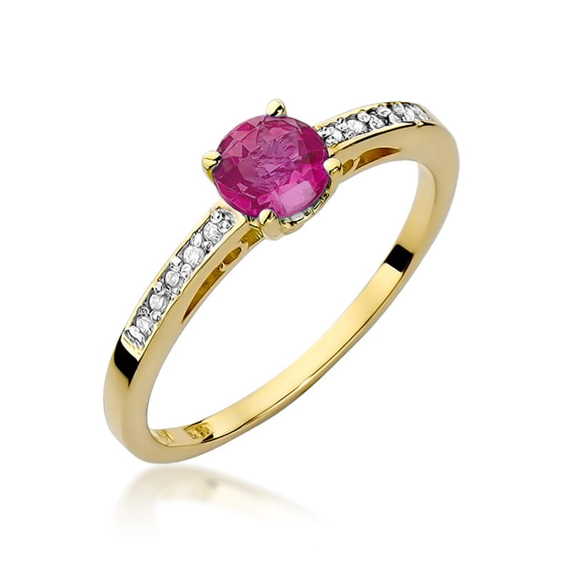 Pierścionek Rubin 0,60ct żółte złoto 1 Pierścionek W066 Rubin 0