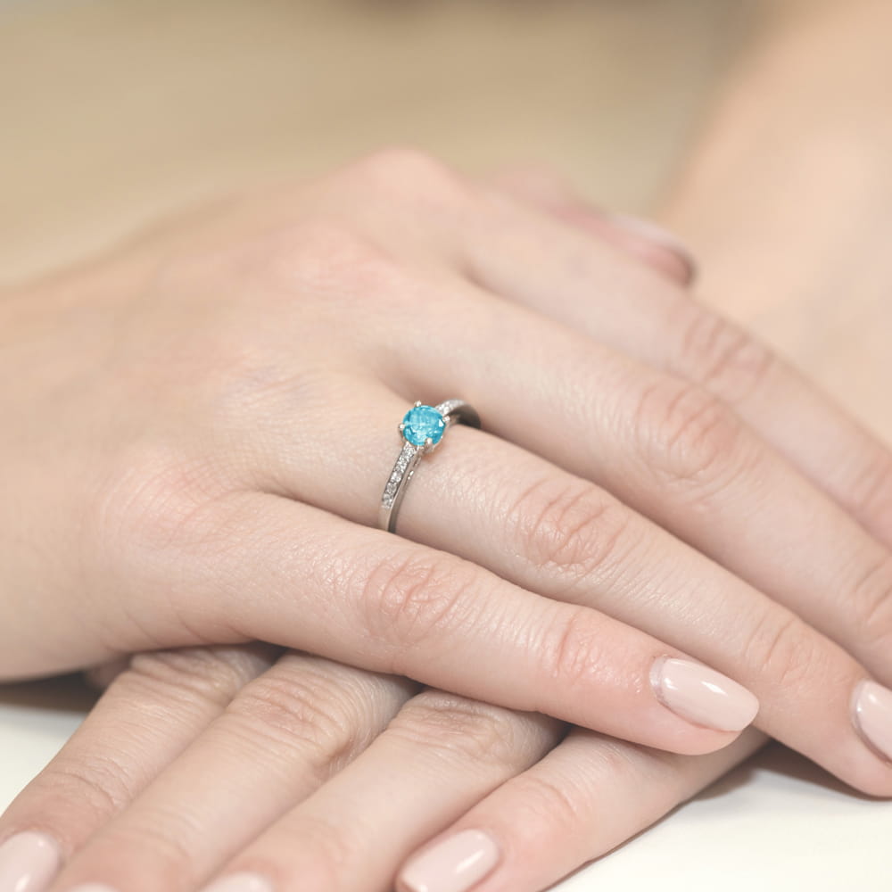 Pierścionek Topaz 0,50ct białe złoto 4 Pierścionek Topaz 0,50ct białe złoto - obrazek 4