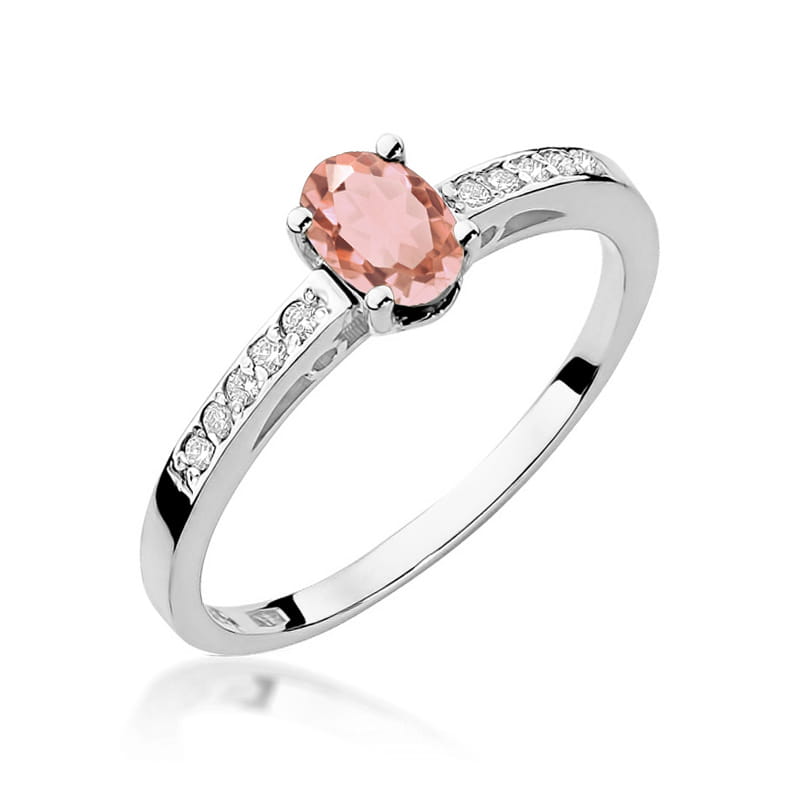 Pierścionek Morganit 0,40ct białe złoto 1 Pierścionek W067 Morganit 0