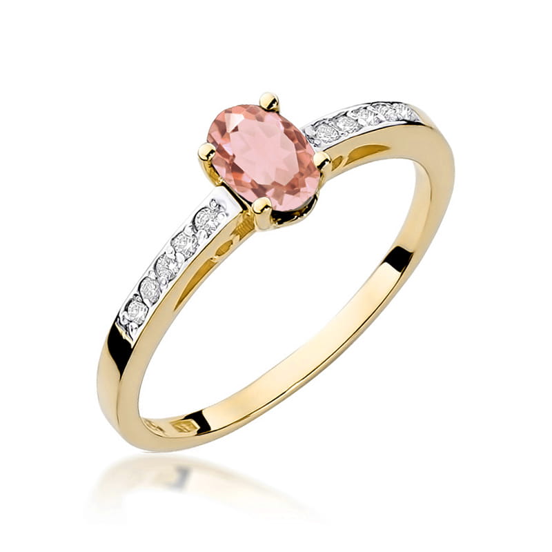Pierścionek Morganit 0,40ct żółte złoto 1 Pierścionek W067 Morganit 0