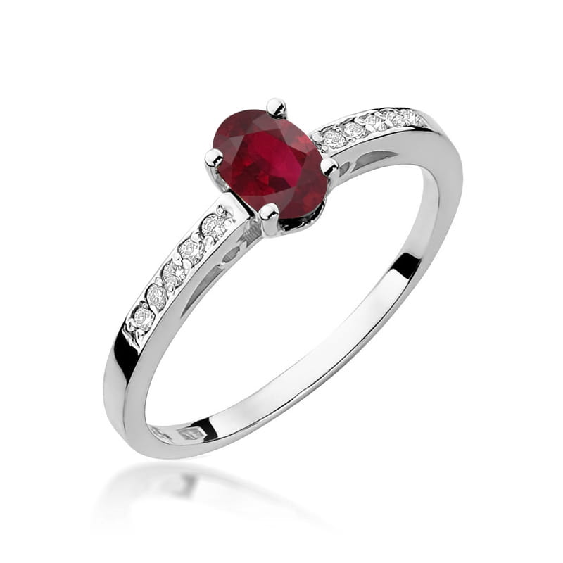 Pierścionek Rodolit 0,50ct białe złoto 1 Pierścionek W067 Rodolit 0