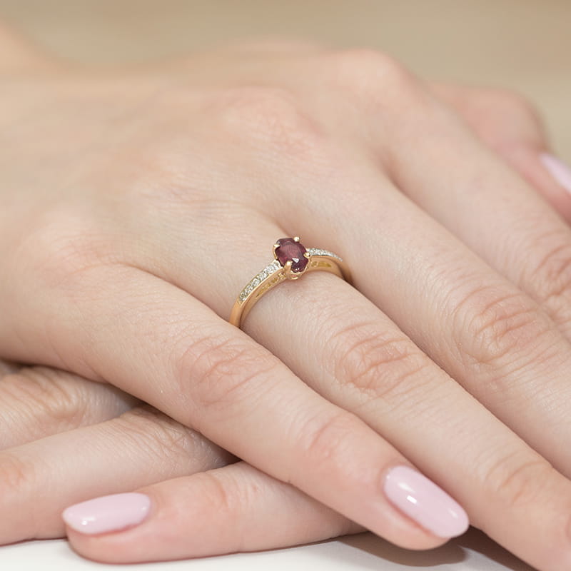 Pierścionek Rubin 0,60ct żółte złoto 3 Pierścionek Rubin 0,60ct żółte złoto - obrazek 3