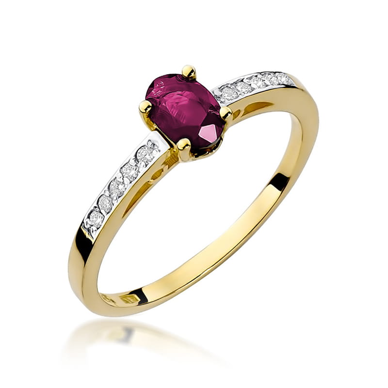 Pierścionek Rubin 0,60ct żółte złoto 1 Pierścionek W067 Rubin 0