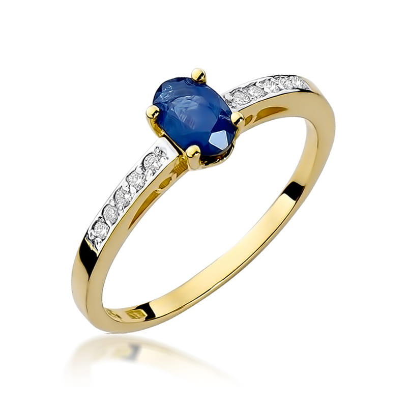 Pierścionek Szafir 0,70ct żółte złoto 1 Pierścionek W067 Szafir 0
