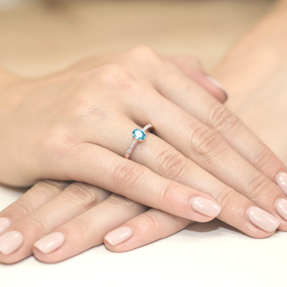 Pierścionek Topaz 0,50ct różowe złoto 3 Pierścionek Topaz 0,50ct różowe złoto - obrazek 3