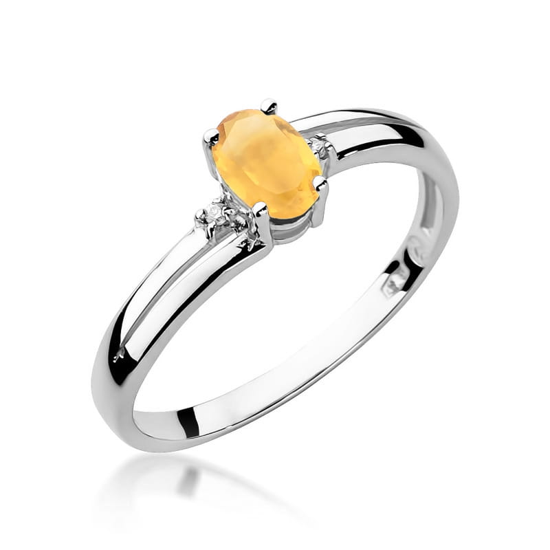 Pierścionek Cytryn 0,60ct białe złoto 1 Pierścionek W068 Cytryn 0