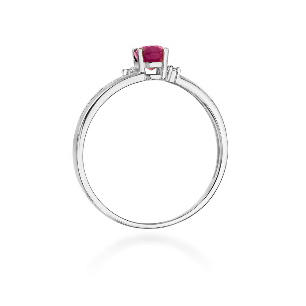 Pierścionek Rubin 0,60ct białe złoto 3 Pierścionek Rubin 0,60ct białe złoto - obrazek 3