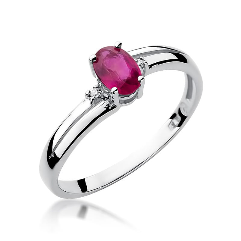 Pierścionek Rubin 0,60ct białe złoto 1 Pierścionek W068 Rubin 0