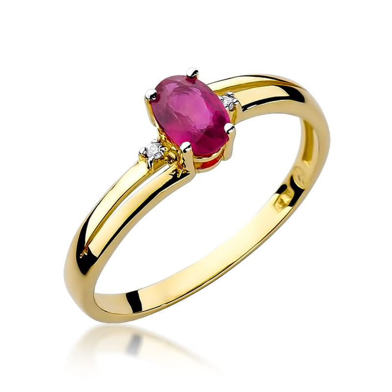 Pierścionek Rubin 0,60ct żółte złoto 1 Pierścionek W068 Rubin 0