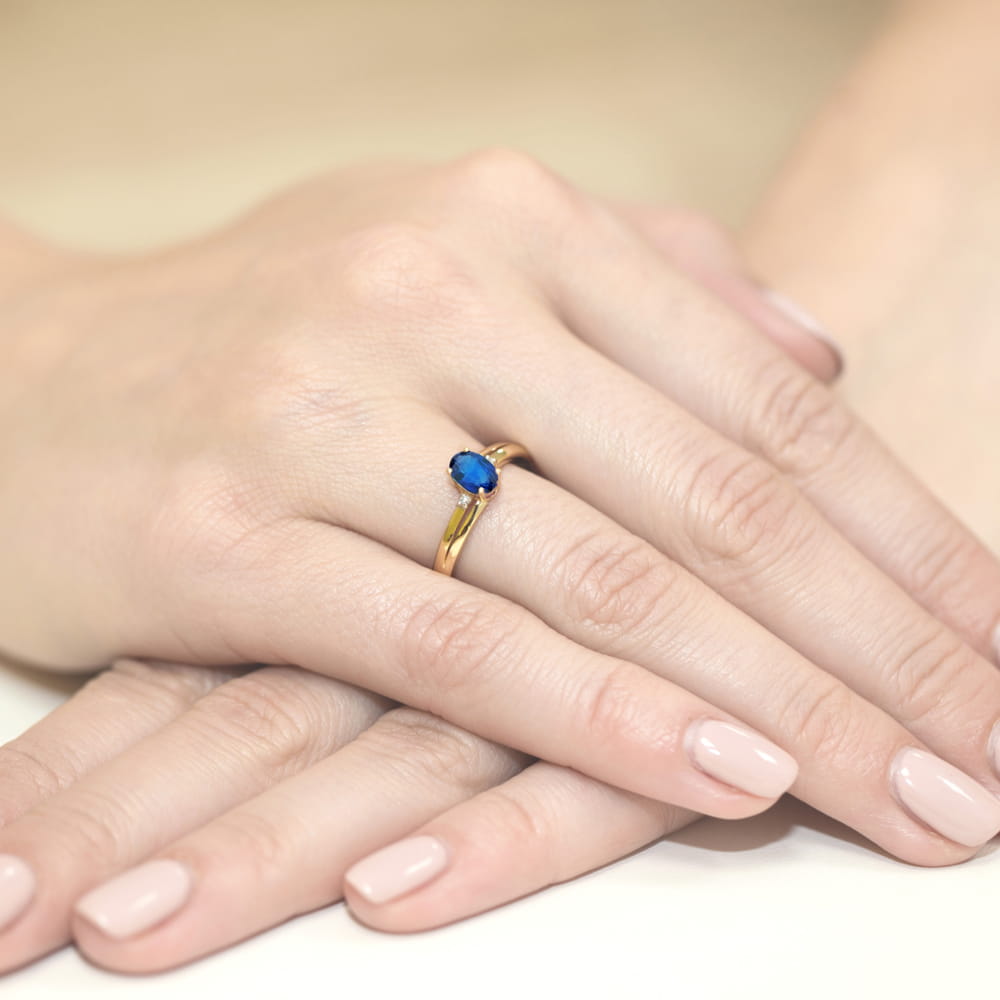 Pierścionek Szafir 0,70ct żółte złoto 4 Pierścionek Szafir 0,70ct żółte złoto - obrazek 4
