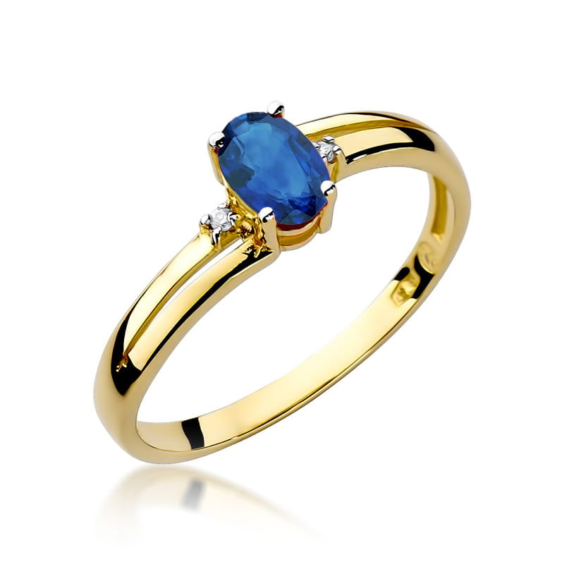 Pierścionek Szafir 0,70ct żółte złoto 1 Pierścionek W068 Szafir 0