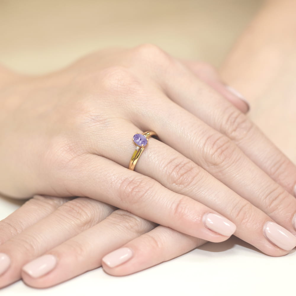 Pierścionek Tanzanit 0,40ct żółte złoto 4 Pierścionek Tanzanit 0,40ct żółte złoto - obrazek 4