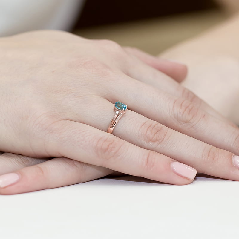 Pierścionek Topaz 0,50ct różowe złoto 4 Pierścionek Topaz 0,50ct różowe złoto - obrazek 4