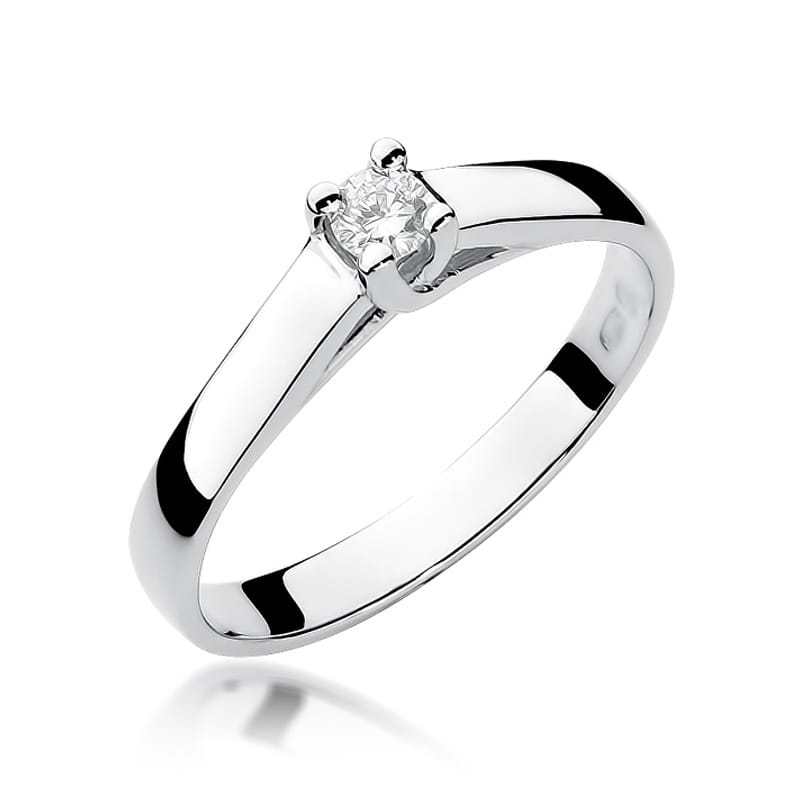 Pierścionek Diament 0,10ct białe złoto 1 Pierścionek W070 Diament 0