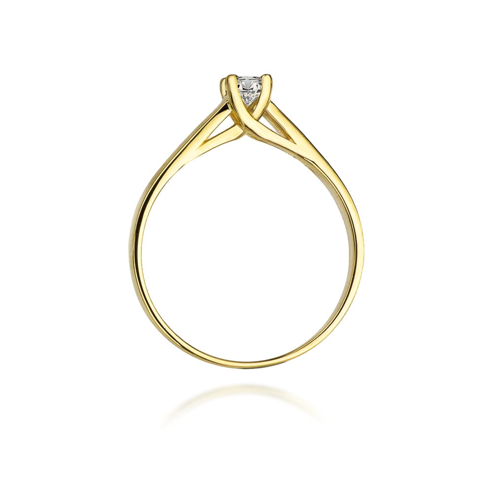 Pierścionek Diament 0,10ct żółte złoto 3 Pierścionek Diament 0,10ct żółte złoto - obrazek 3