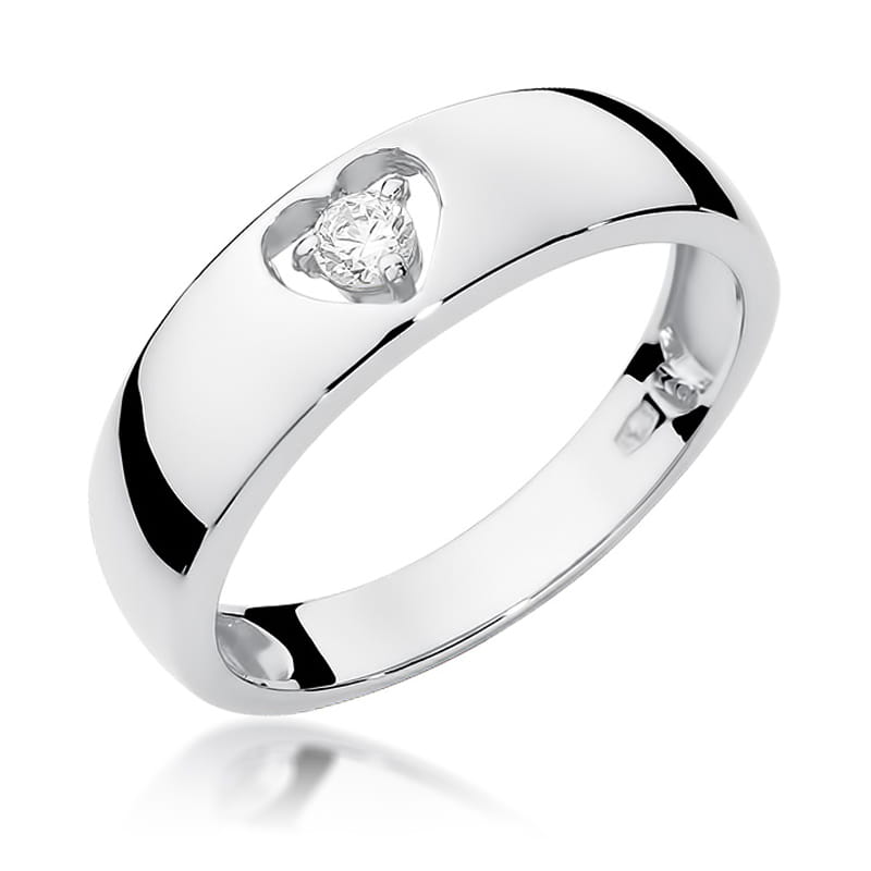 Pierścionek Diament 0,10ct białe złoto 1 Pierścionek W071 Diament 0