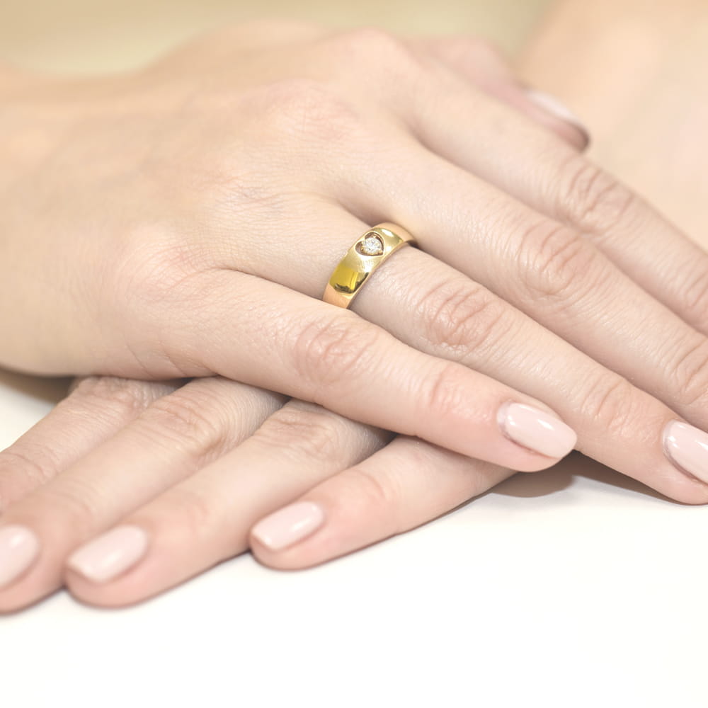 Pierścionek Diament 0,10ct żółte złoto 4 Pierścionek Diament 0,10ct żółte złoto - obrazek 4