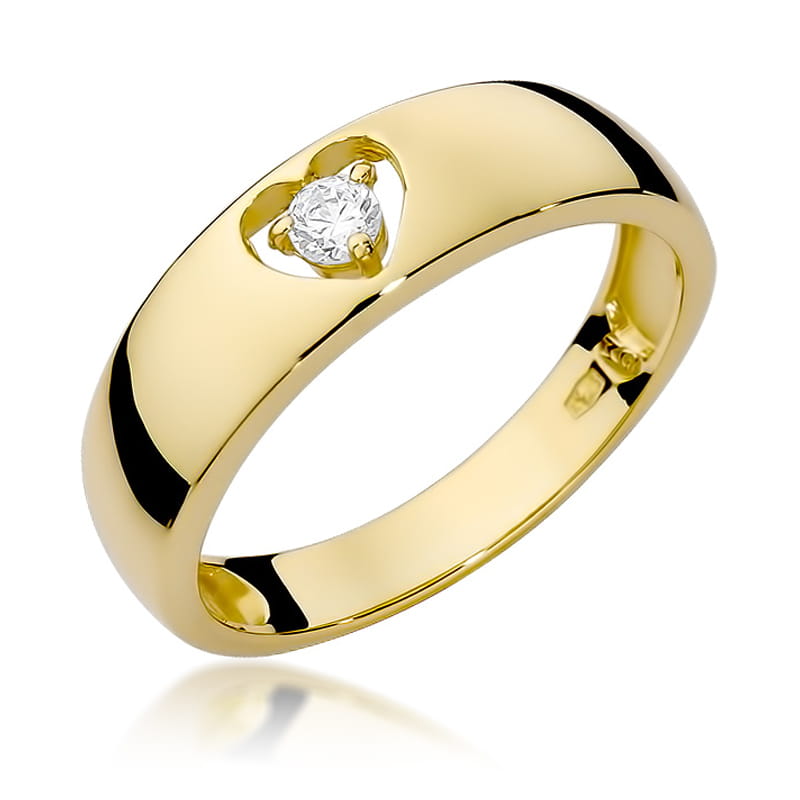 Pierścionek Diament 0,10ct żółte złoto 1 Pierścionek W071 Diament 0