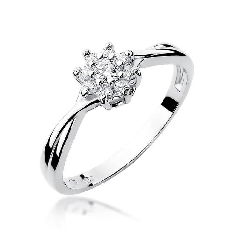 Pierścionek Diament 0,10ct białe złoto 1 Pierścionek W072 Diament 0